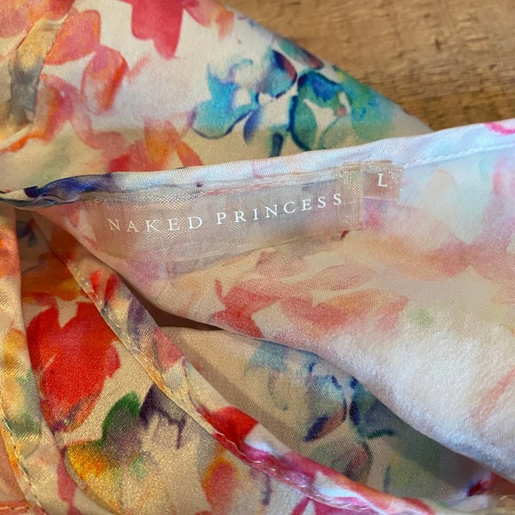 Naked Princess Le Marche Silk Romper Seychelles Print Size Large - Picture 4 of 6